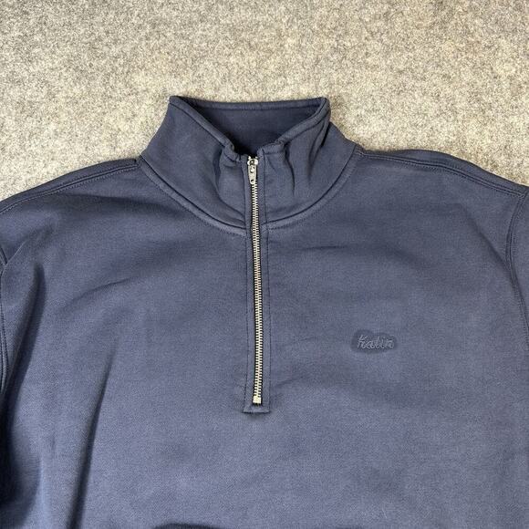 Katin Clark Fleece Half Zip Mens Small Navy Blue Pullover Cotton Outdoor Pocket - Picture 5 of 10